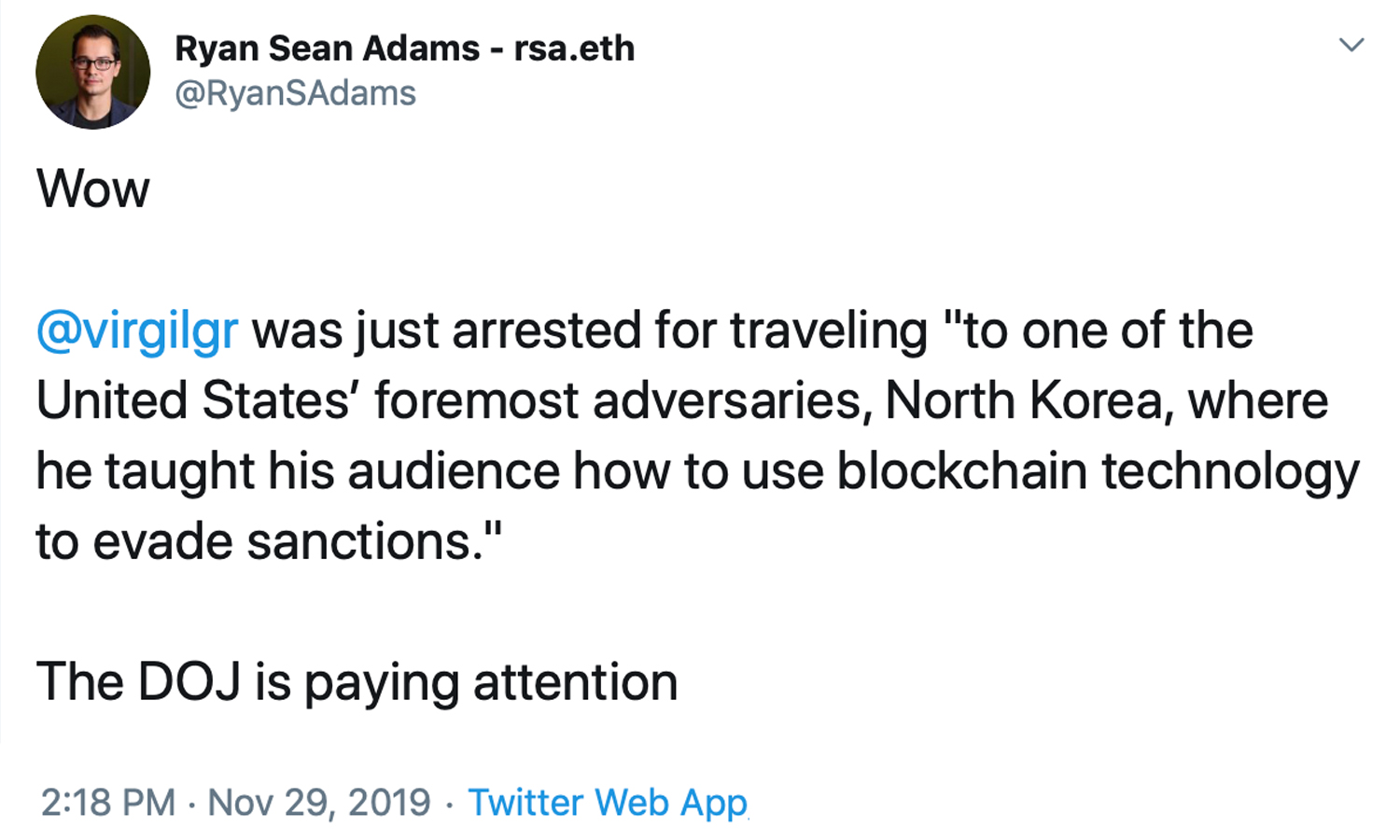 Crypto Community Erupts Over Ethereum Foundation Member's Arrest Crypto Community Erupts Over Ethereum Foundation Member's Arrest